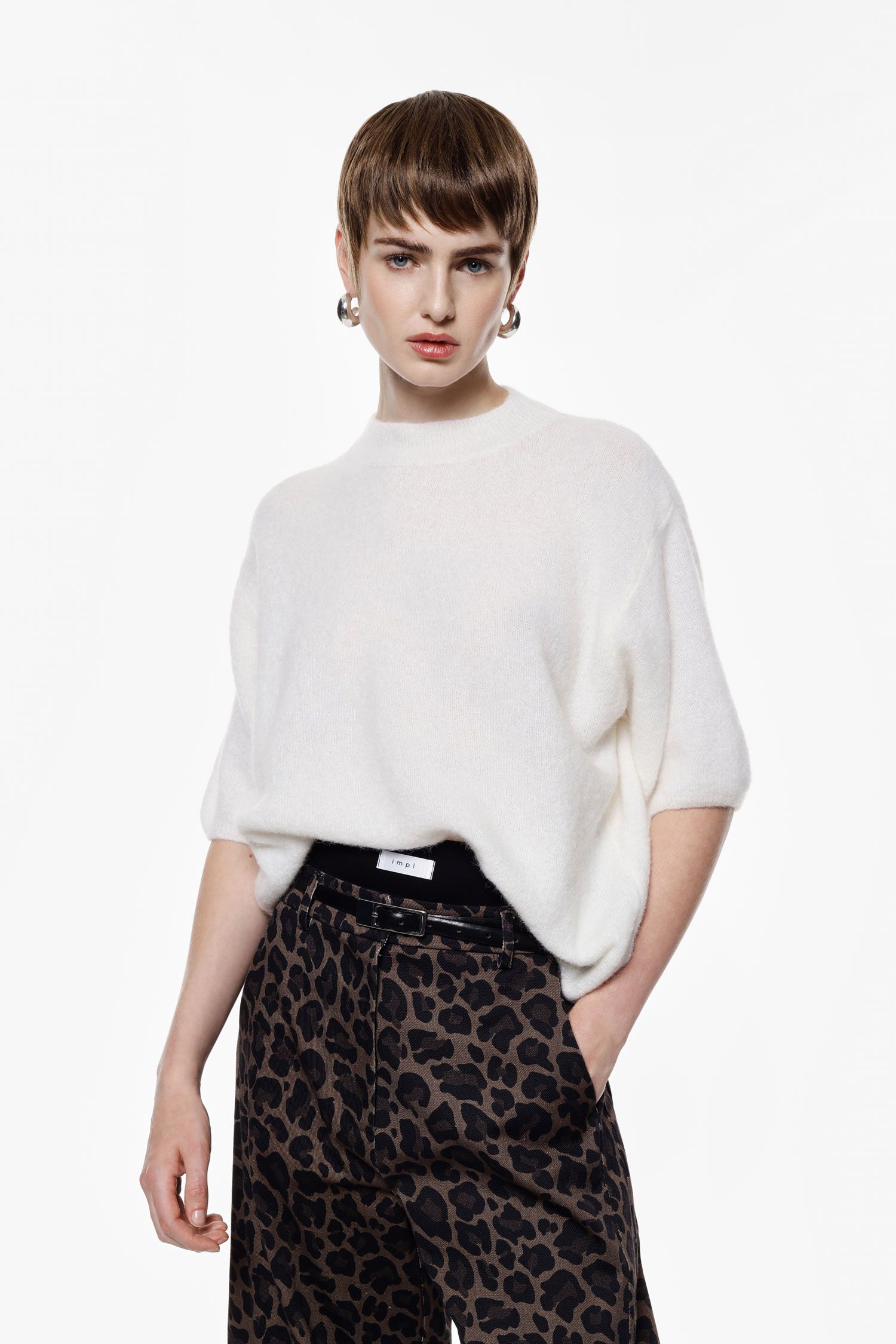 Sweater with elbow length sleeves