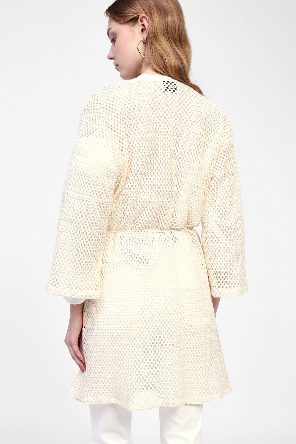Long openwork coat