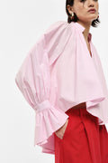 Shirt with flared sleeves