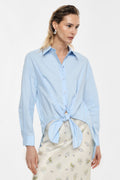 Shirt with front tie detail