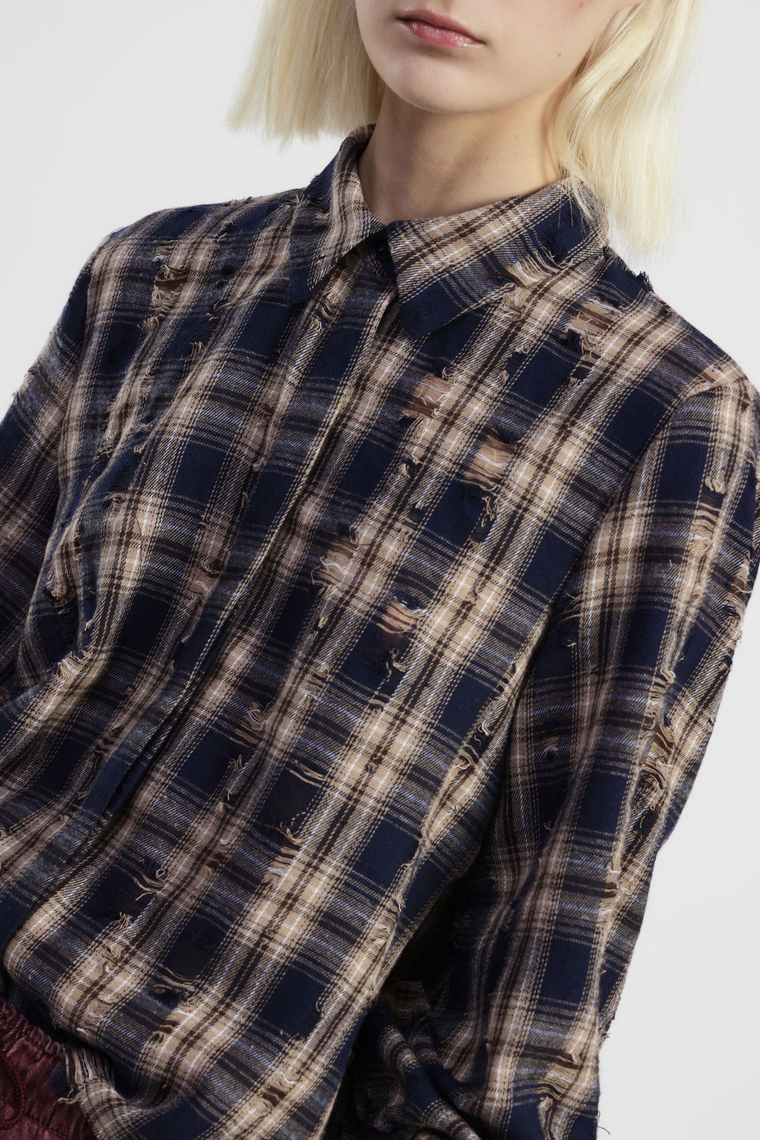 Shirt with check pattern