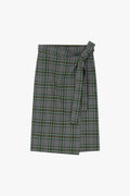 Wrap tartan midi skirt