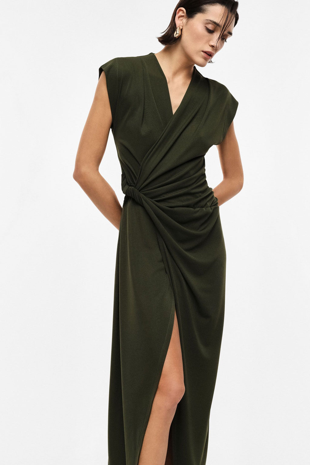 V-neck long dress