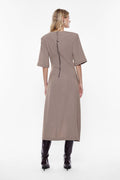 Midi dress with draping and zipper