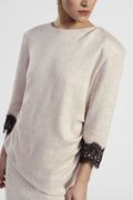 Lace trim sweater