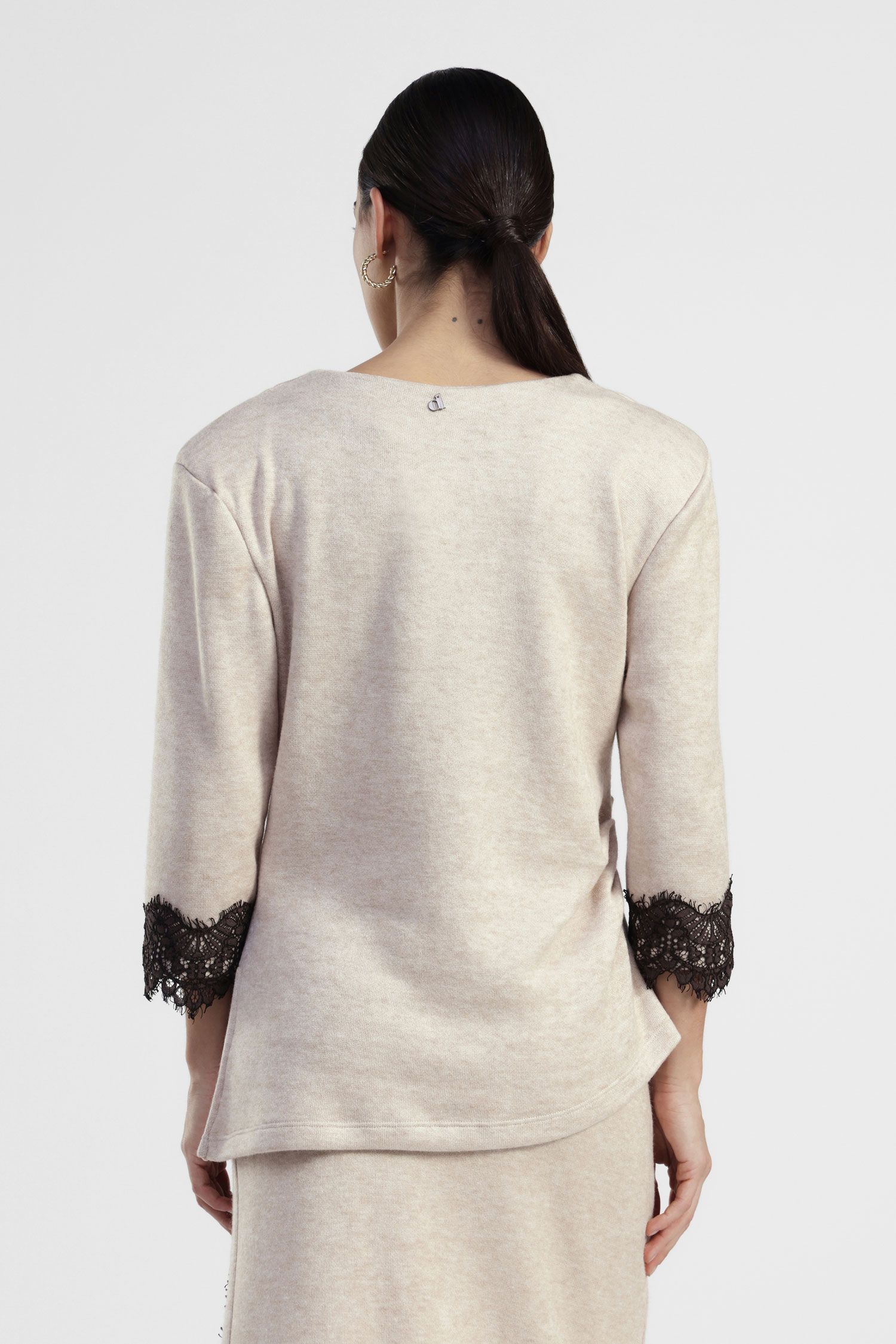 Lace trim sweater