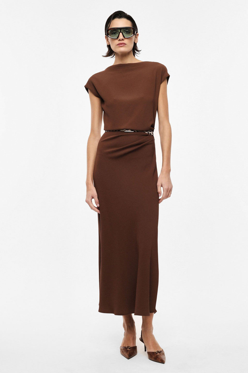 Boat neckline dress