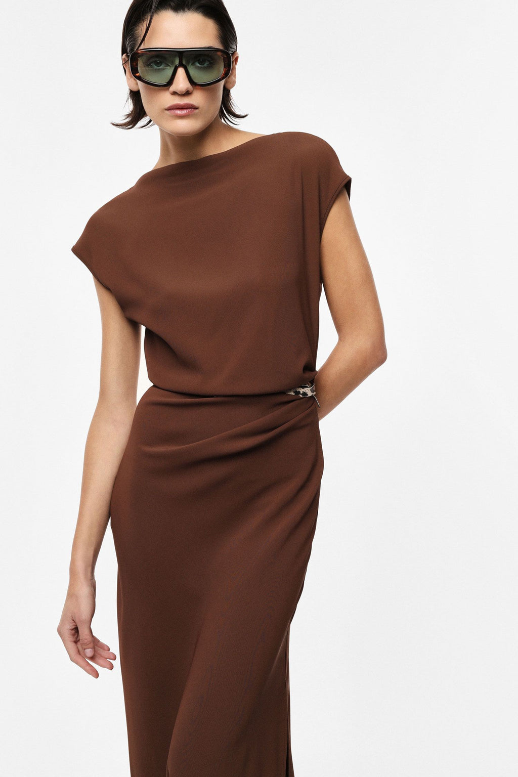 Boat neckline dress