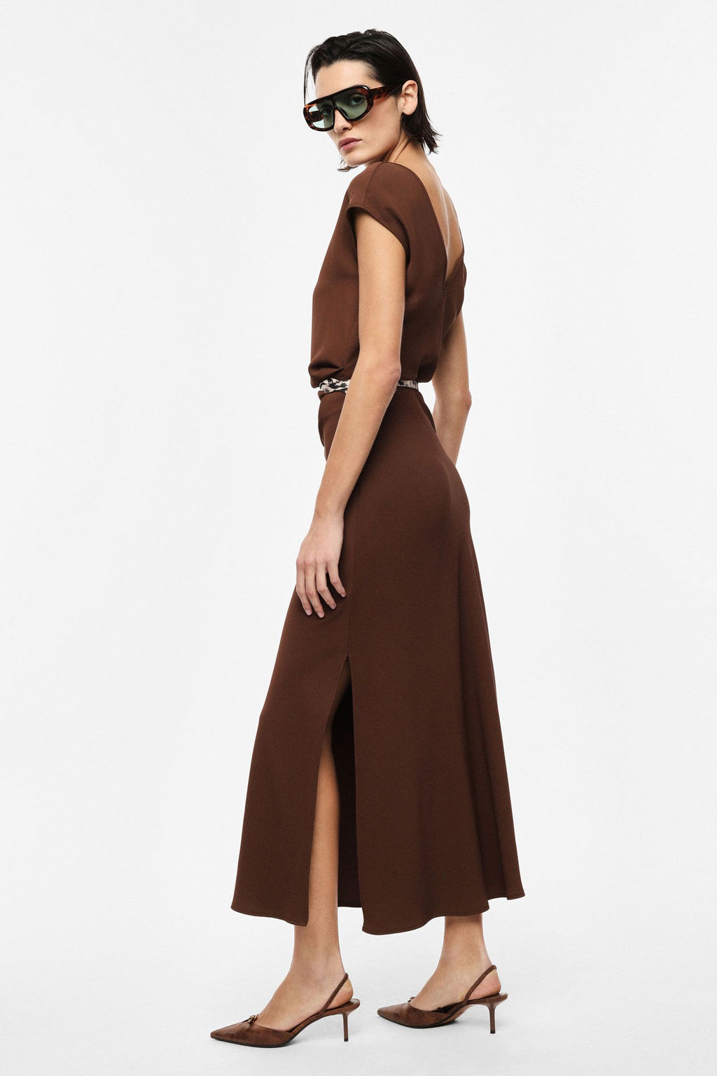 Boat neckline dress
