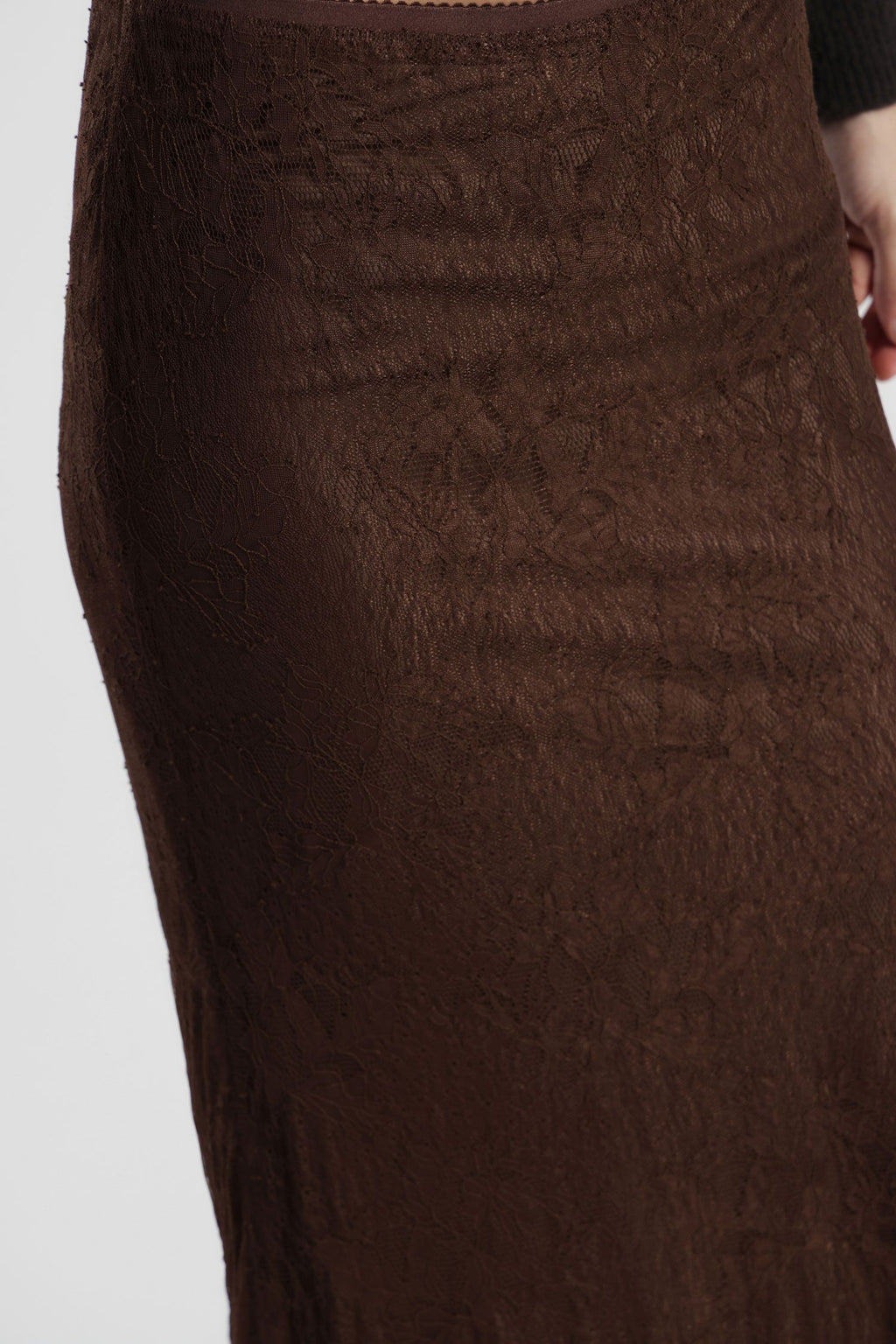 Skirt with sheer overlay