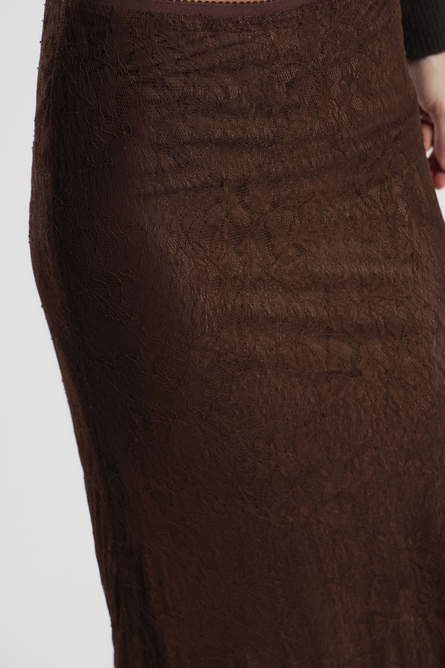 Skirt with sheer overlay
