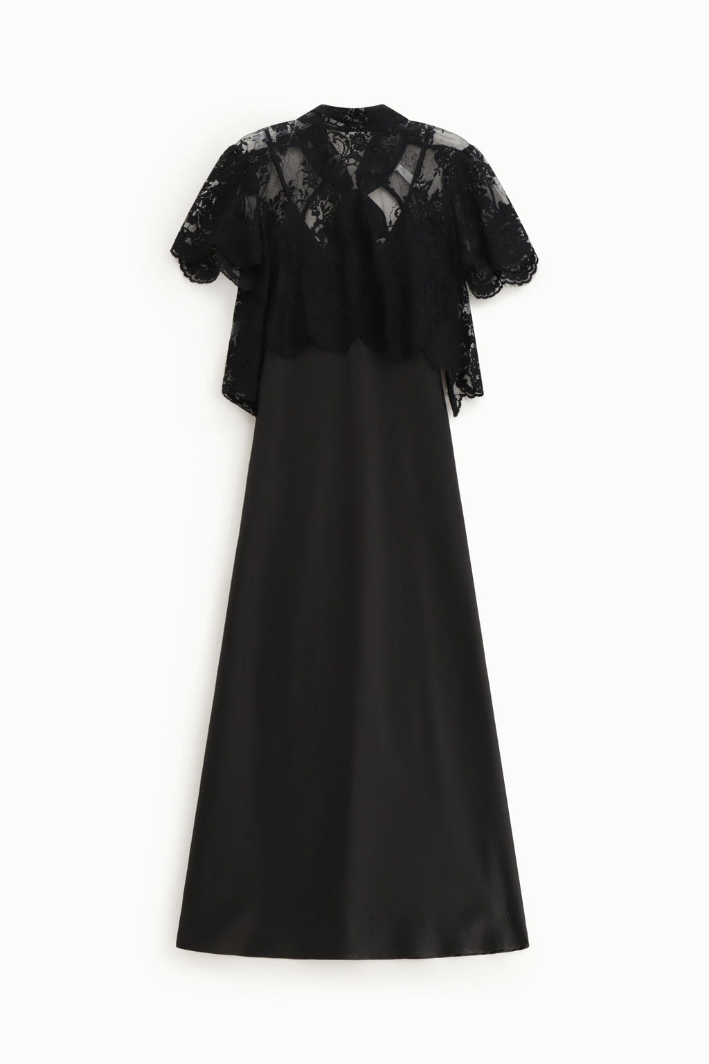 Long dress with short lace sleeves