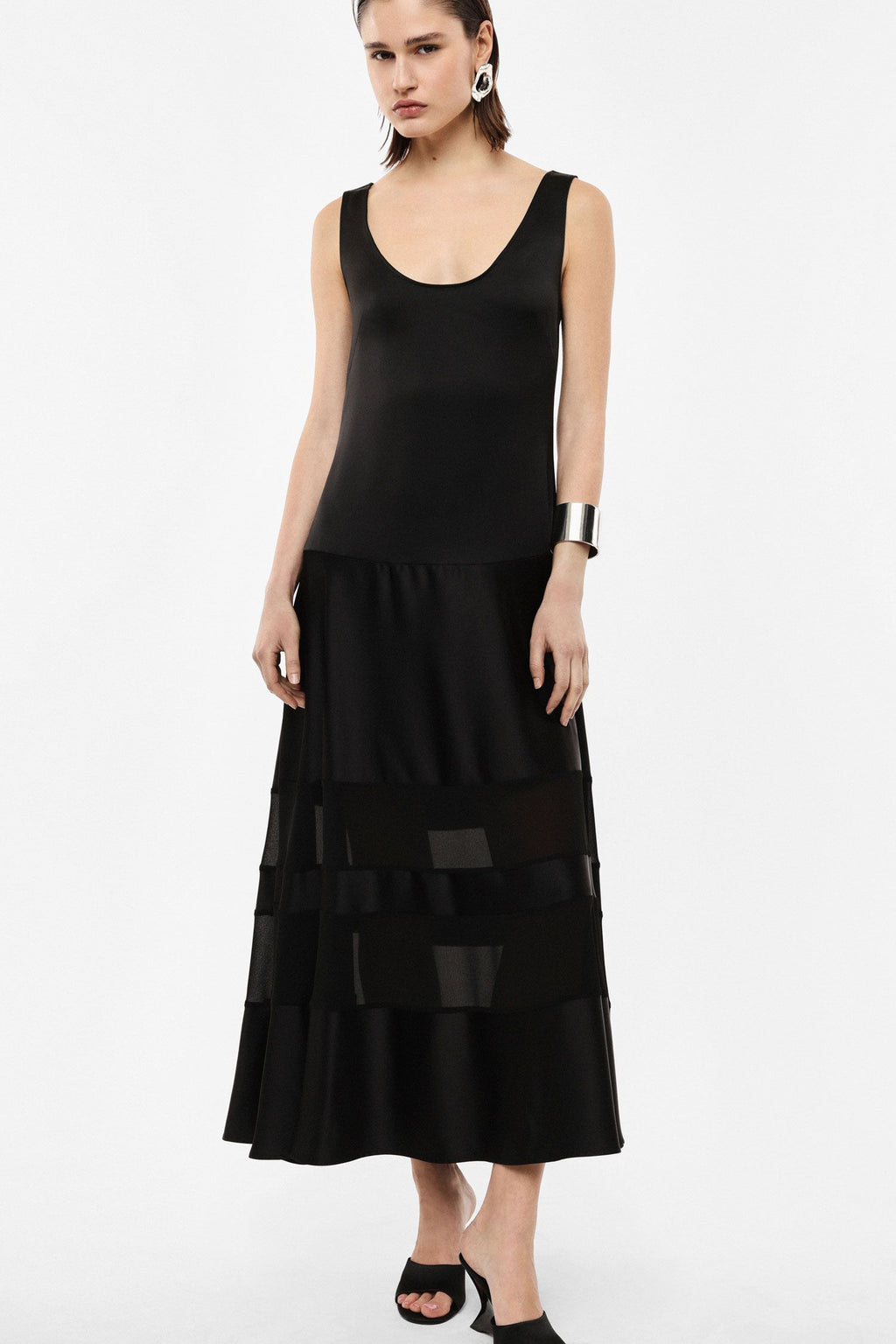 Dress with sheer panel