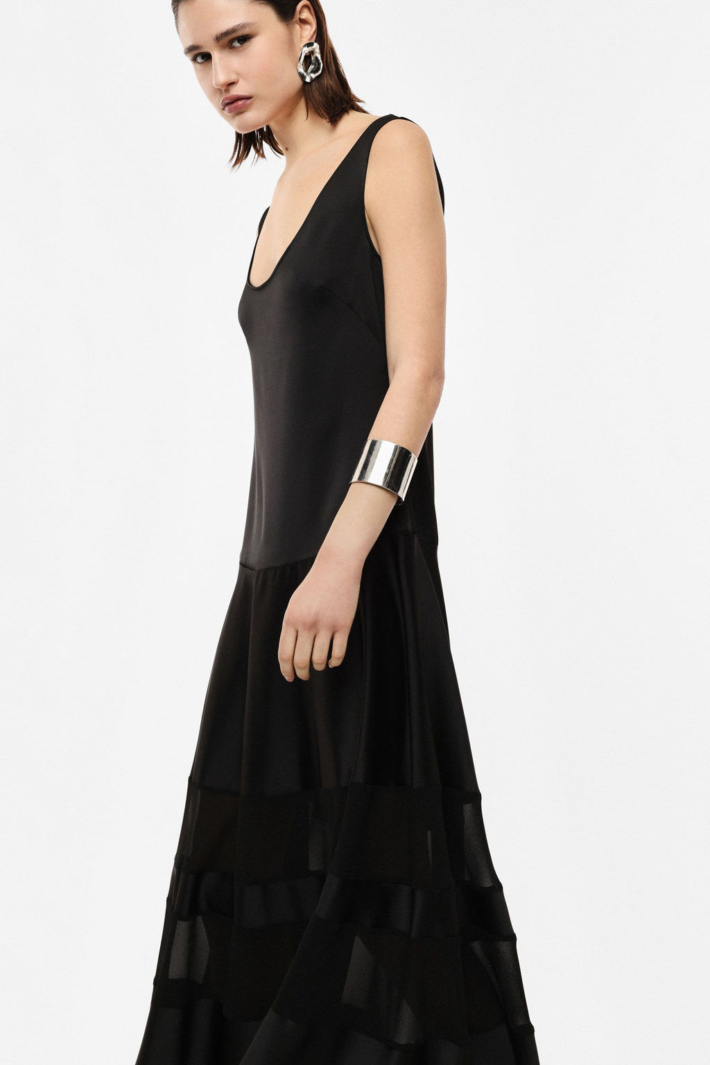 Dress with sheer panel