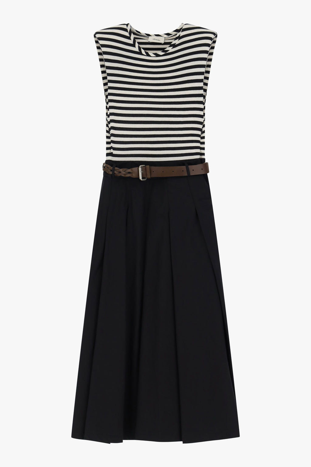 Striped Dress With Braided Belt
