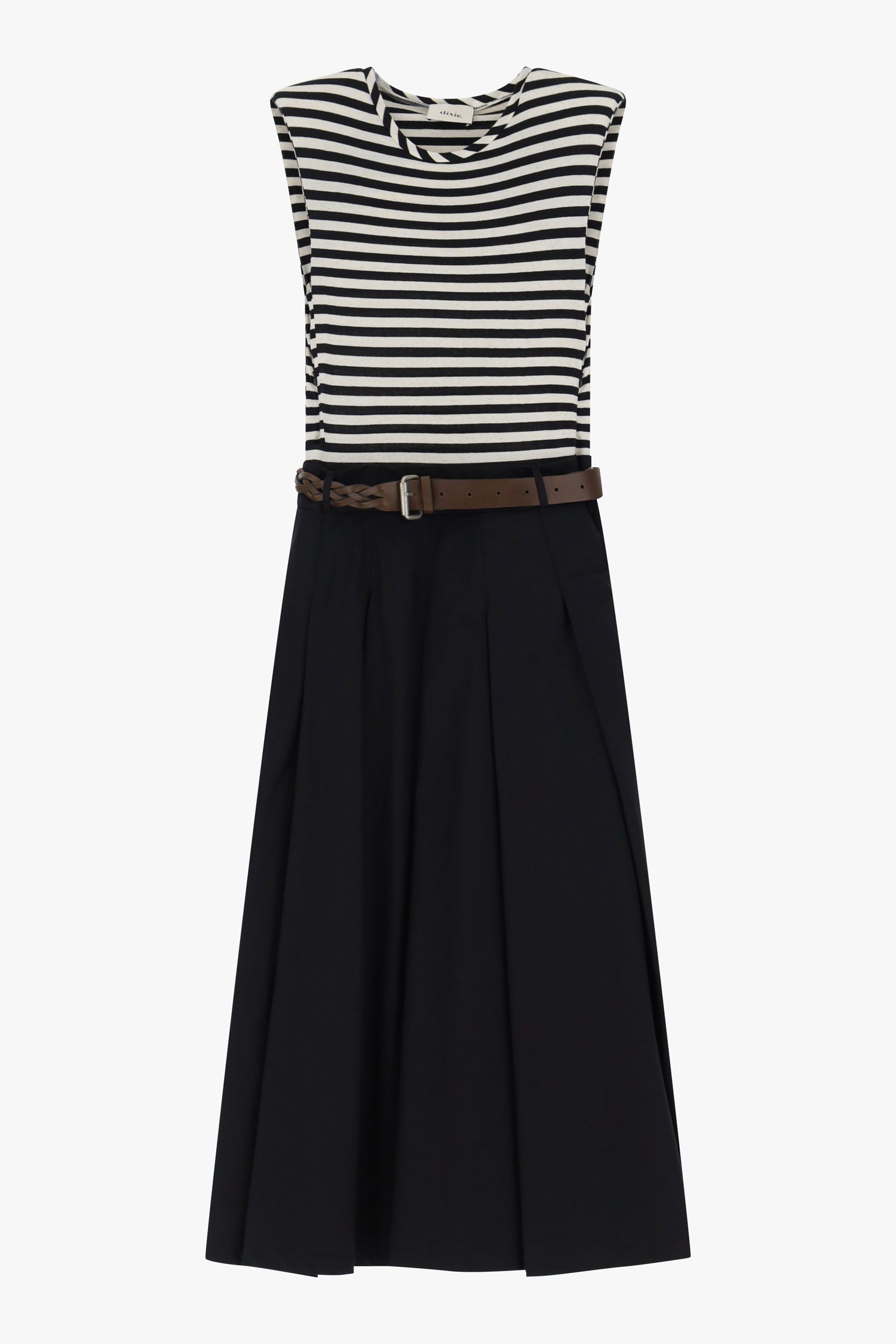 Striped Dress With Braided Belt