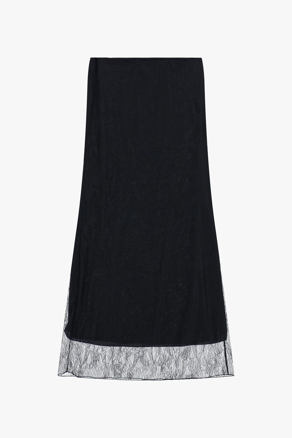 Skirt with sheer overlay