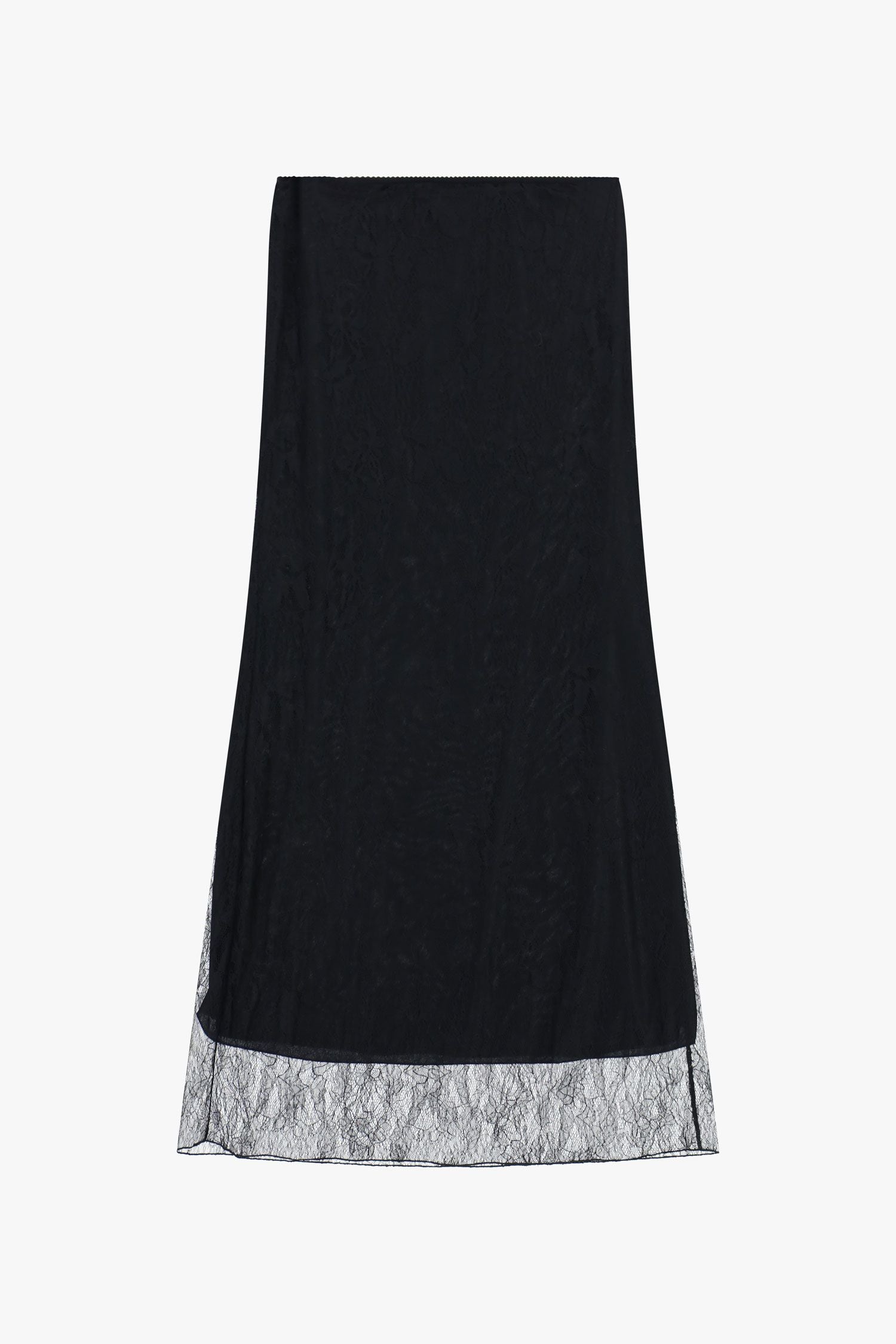 Skirt with sheer overlay