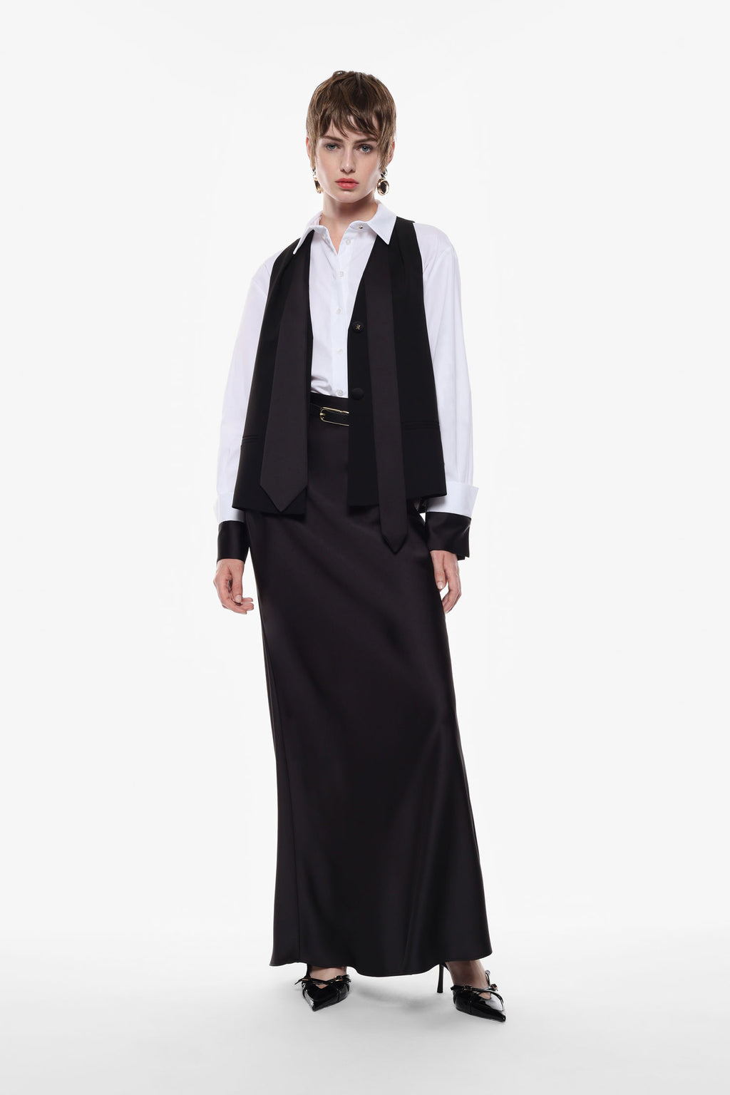 High-waisted maxi skirt