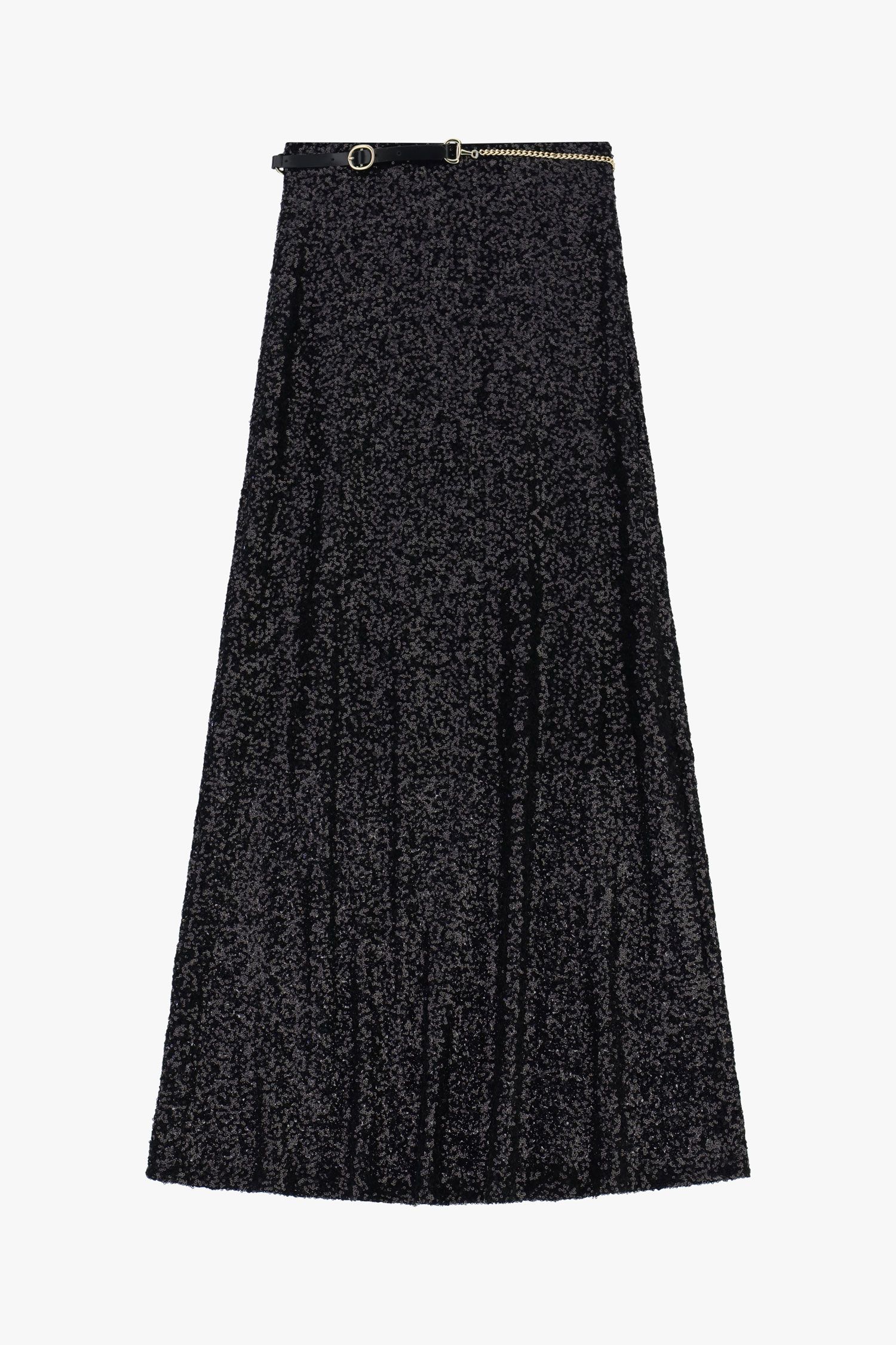 Long skirt with sequins