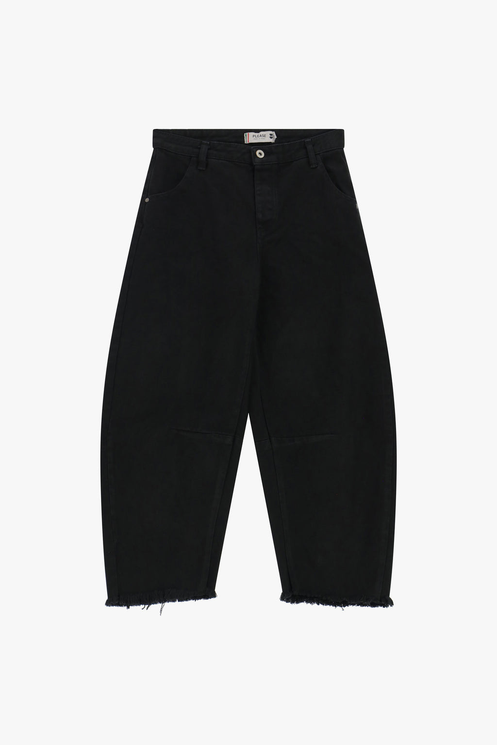 Wide-leg trousers with frayed hem