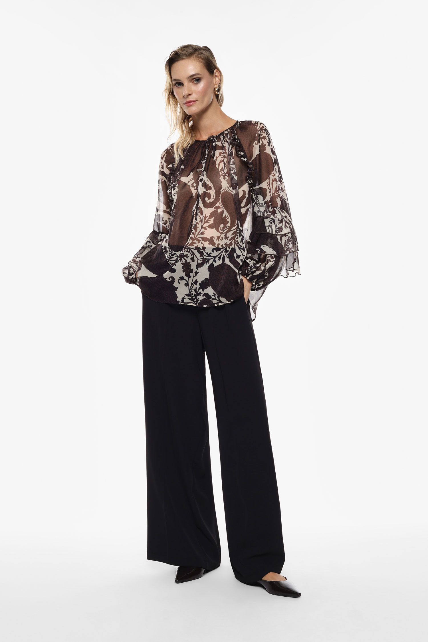 Trousers high waist wide leg seamless