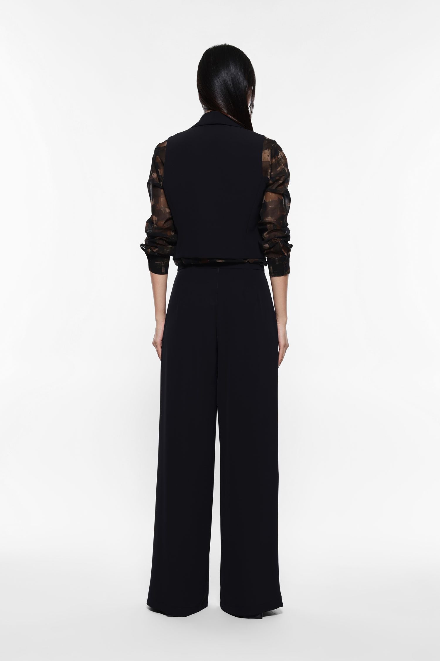 Wide-leg trousers with side buttons