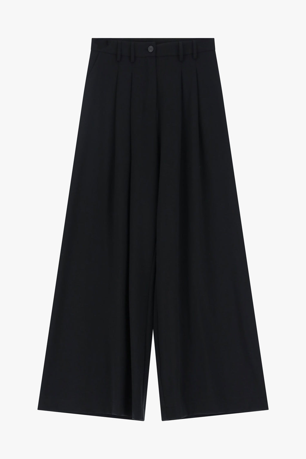 High waist wide leg trousers