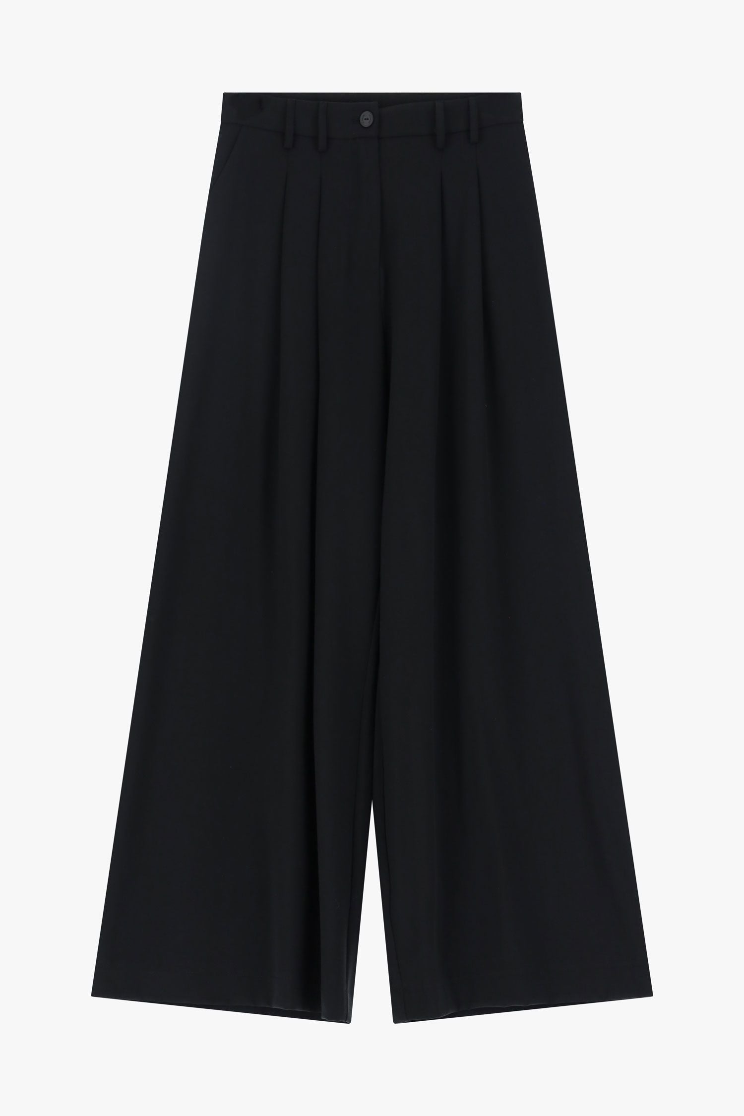 High waist wide leg trousers