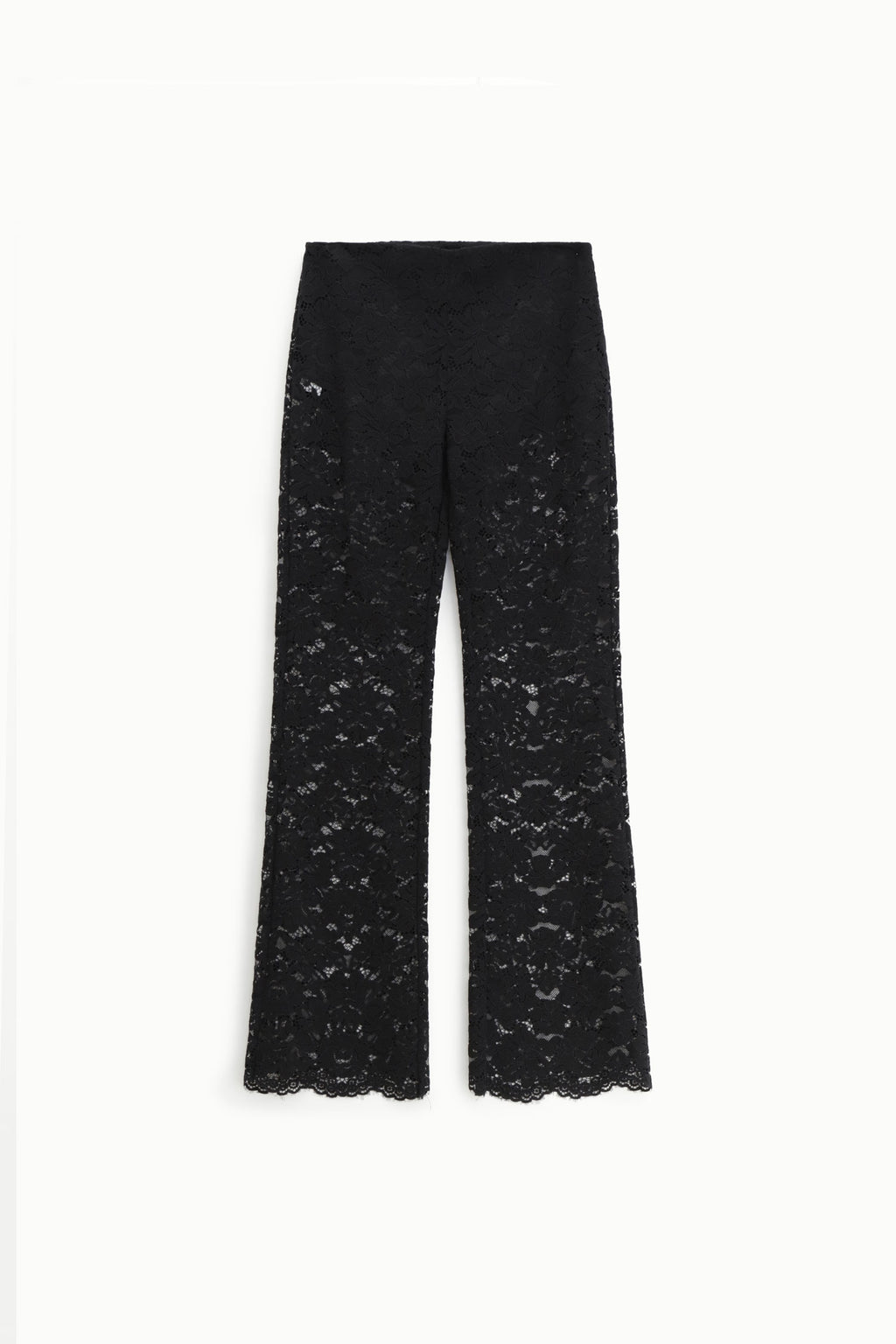 Lace flared trousers with culottes