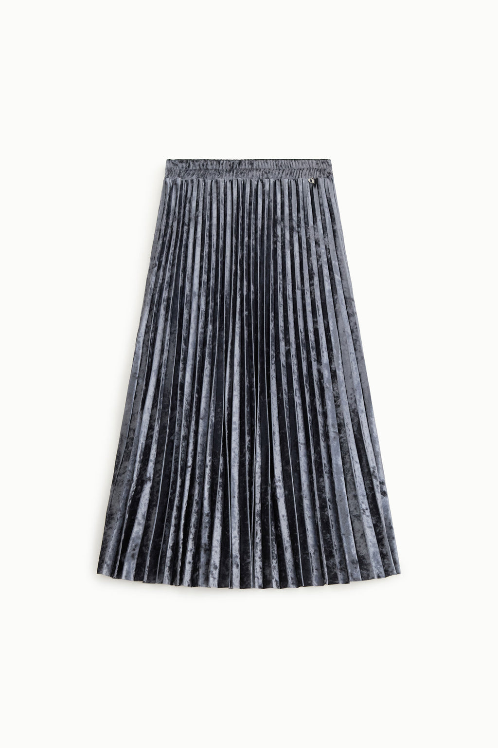 Chenille-effect pleated midi skirt