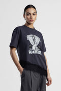 T-shirt with lace hem