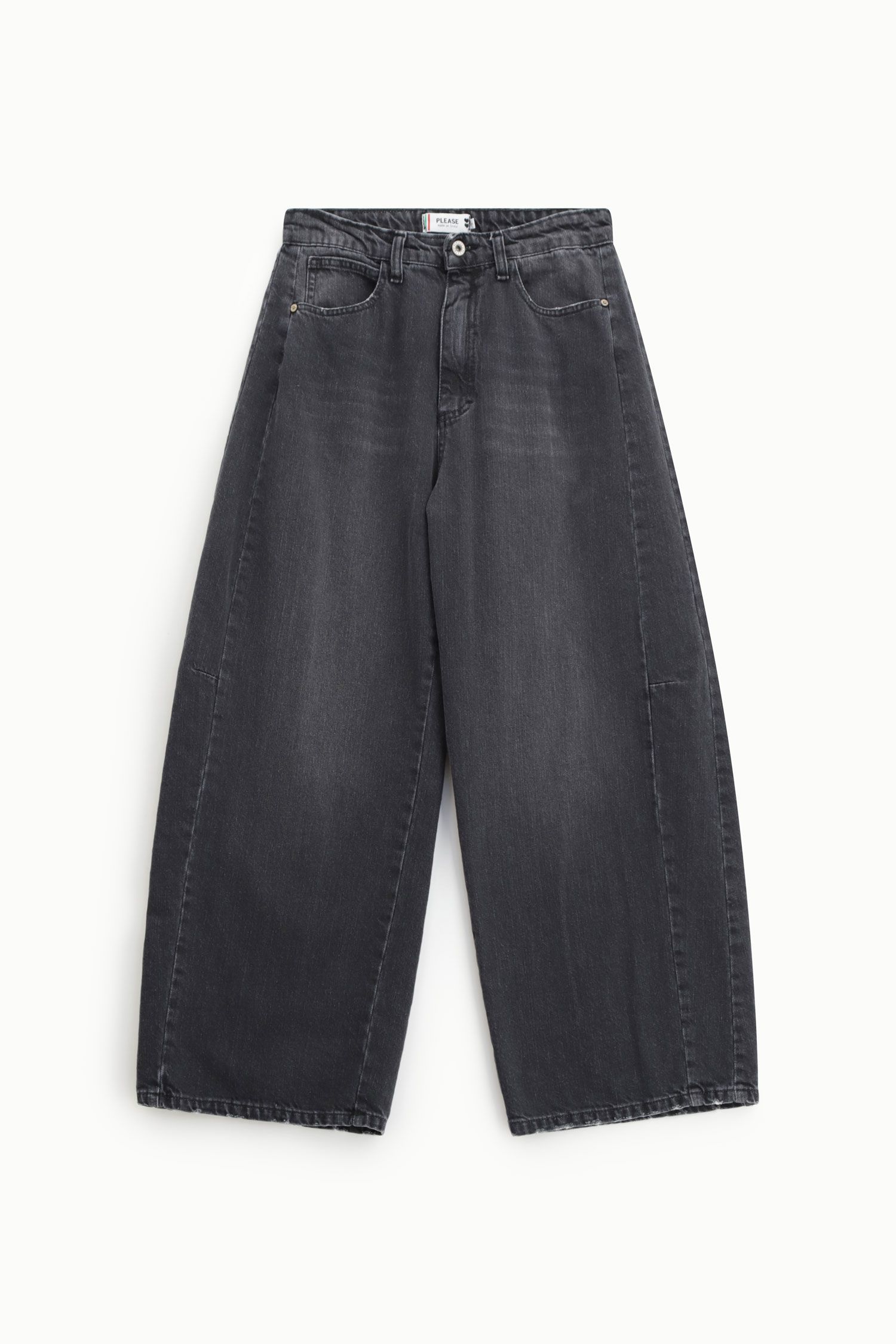 High-waisted wide-leg jeans