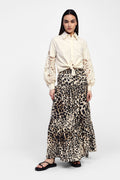 Long animal print skirt