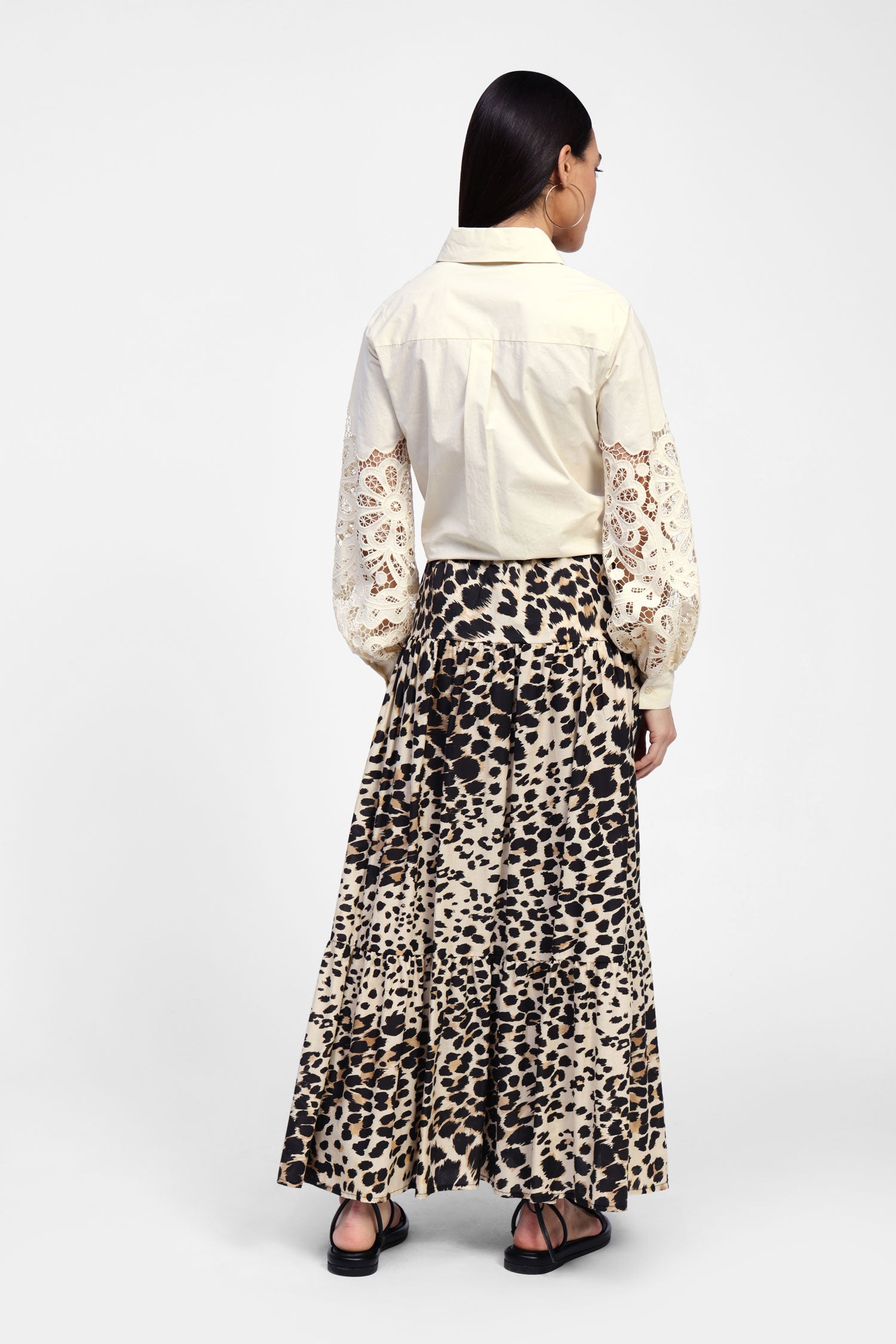 Long animal print skirt