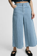 Cropped stripes jeans