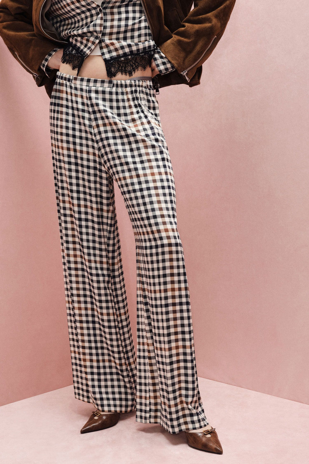 Check pattern trousers