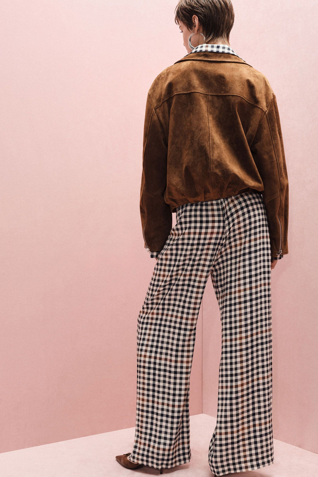 Check pattern trousers