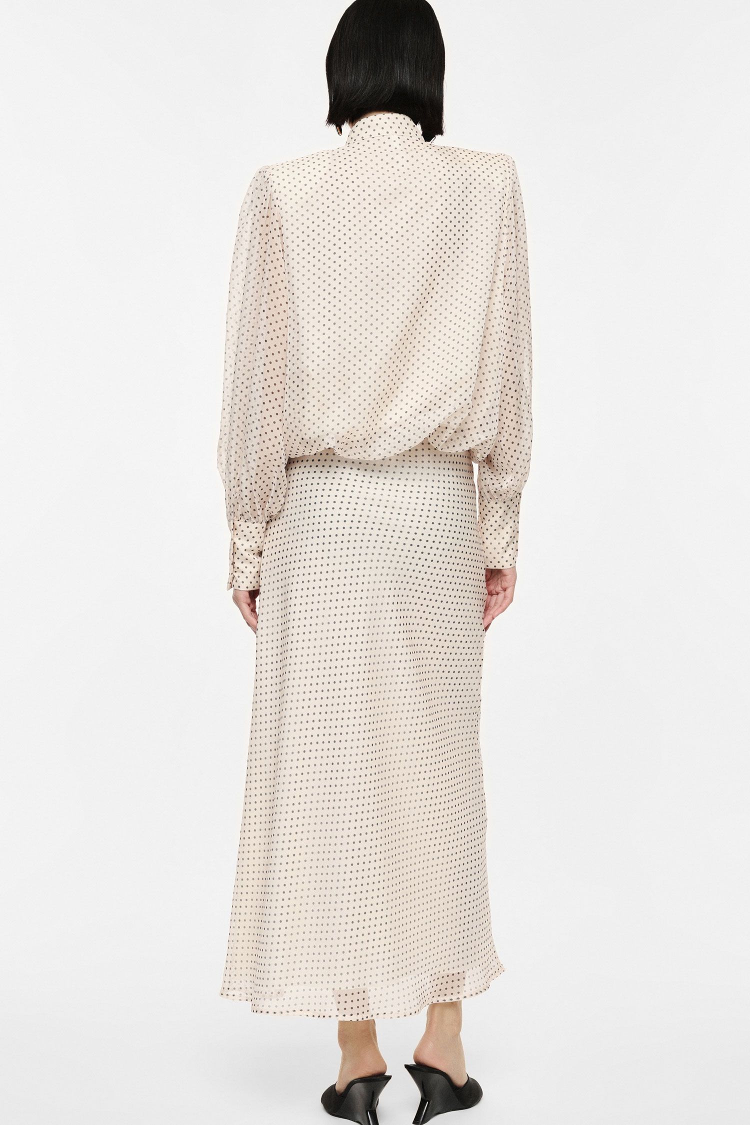 Long skirt with polka dots
