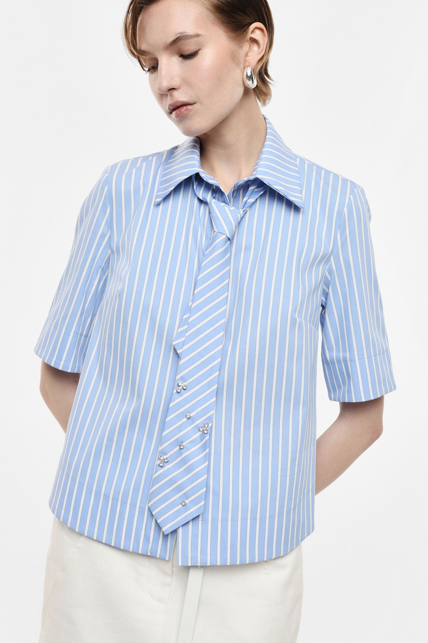 Stripes & tie shirt
