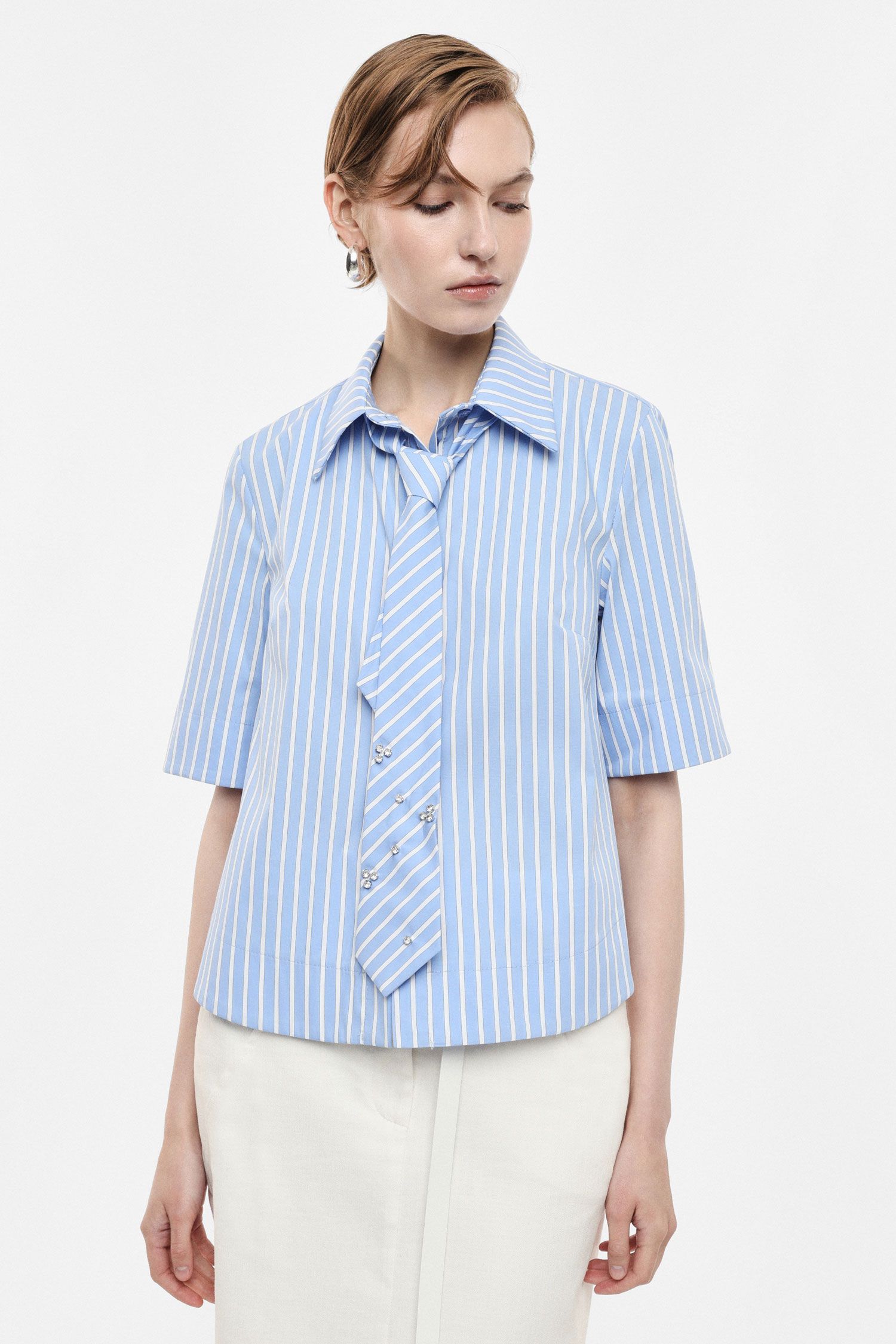 Stripes & tie shirt