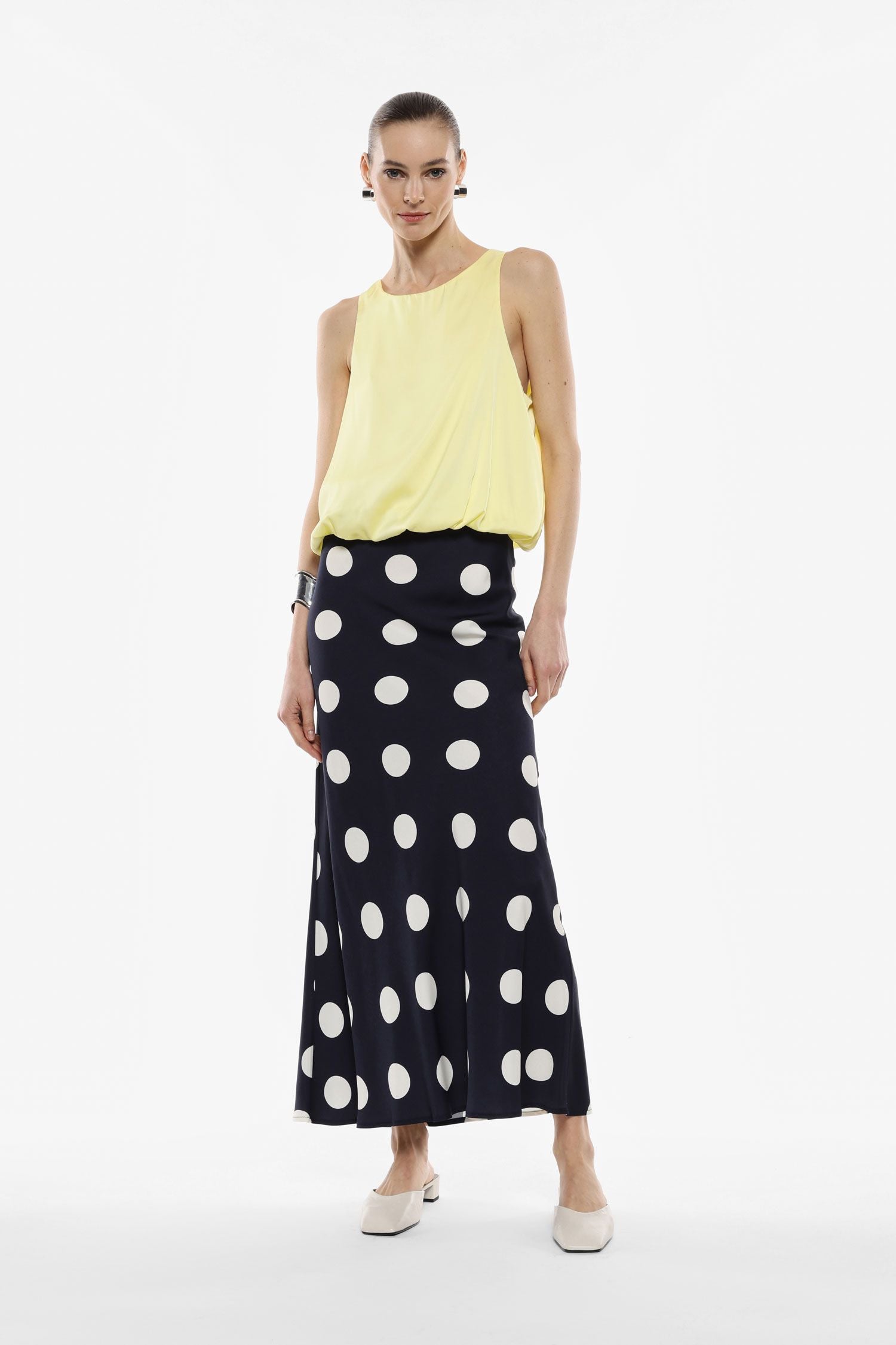 Long polka dot skirt