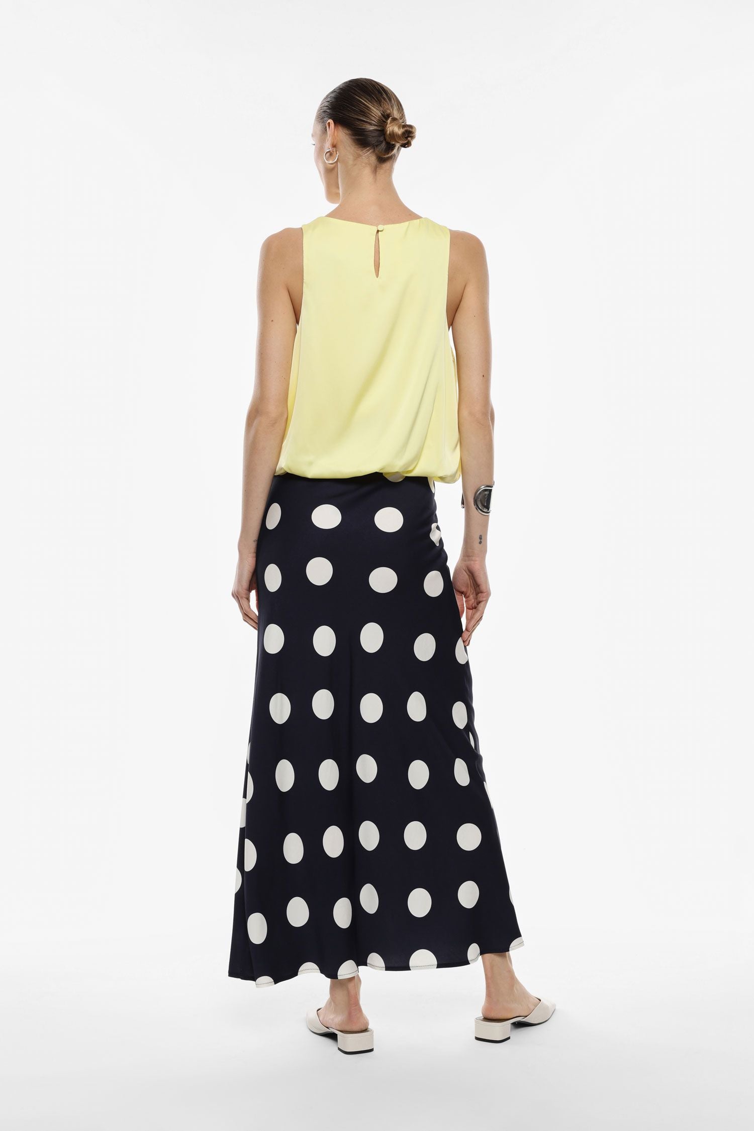 Long polka dot skirt