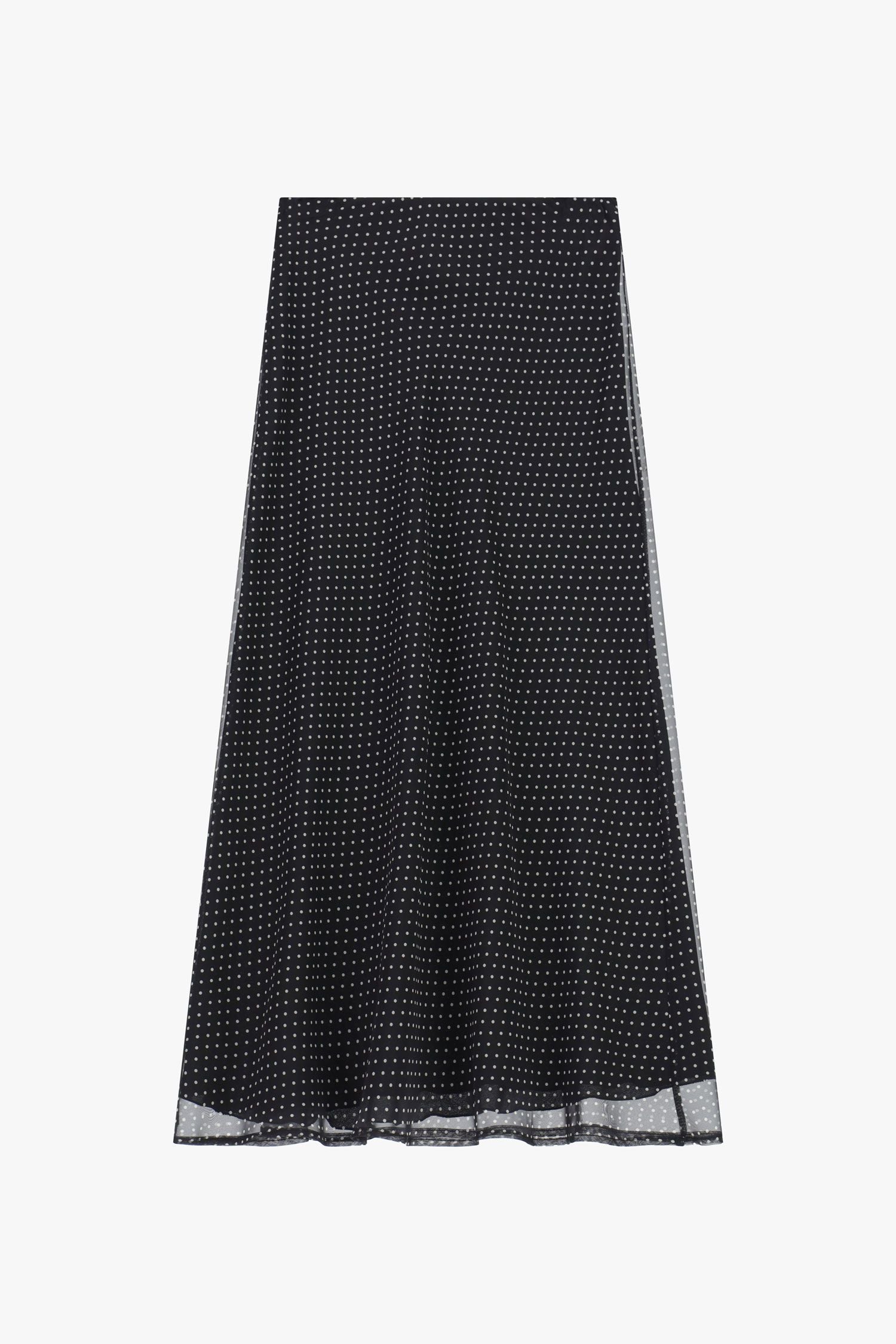 Long skirt with polka dots