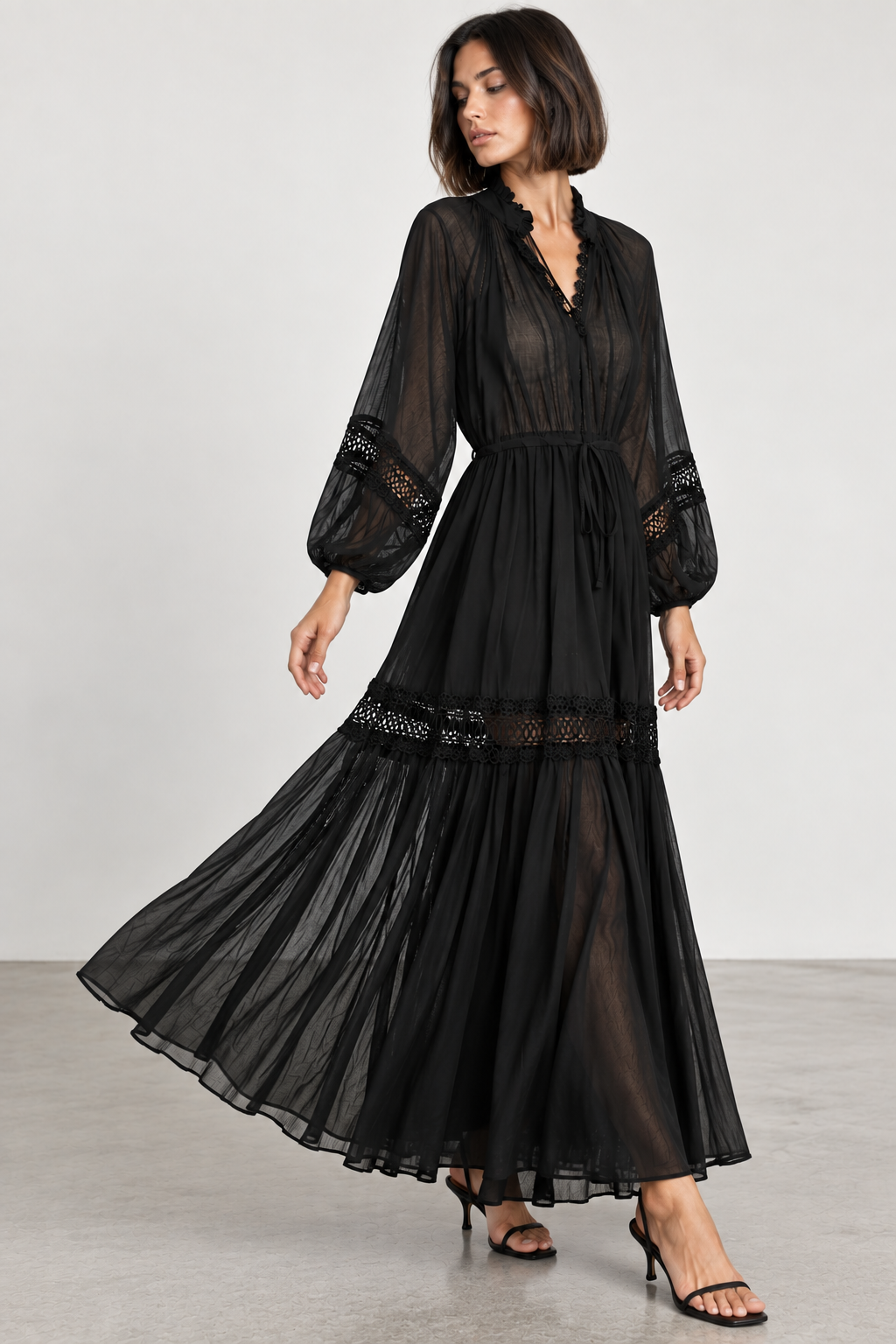 Dress with eyelet details