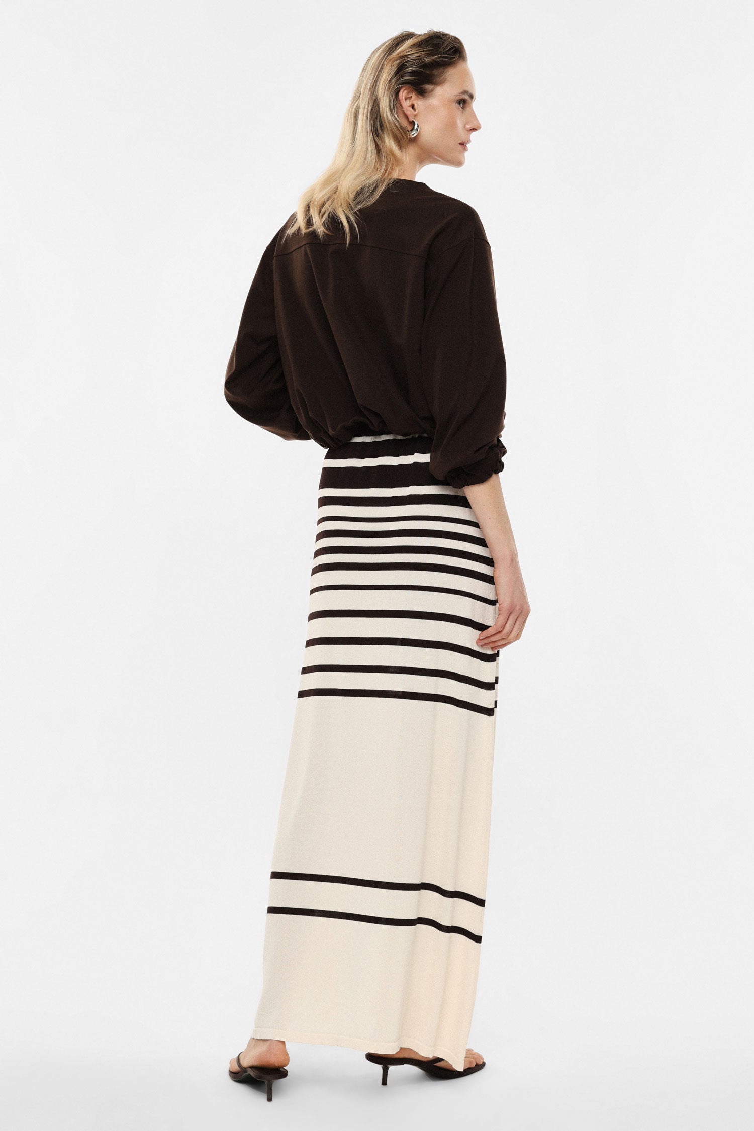 Long skirt with stripes