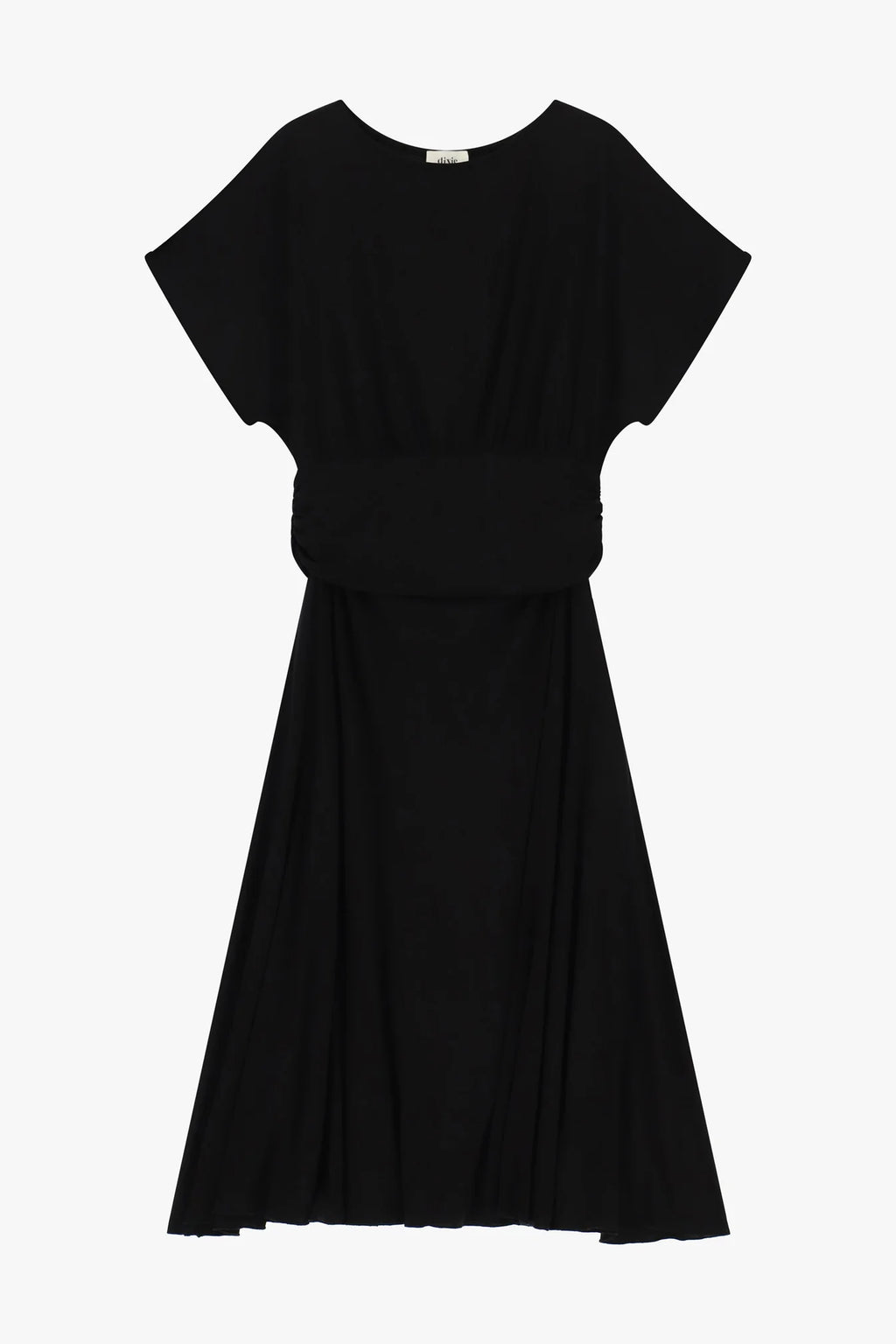 Midi dress with grained belt