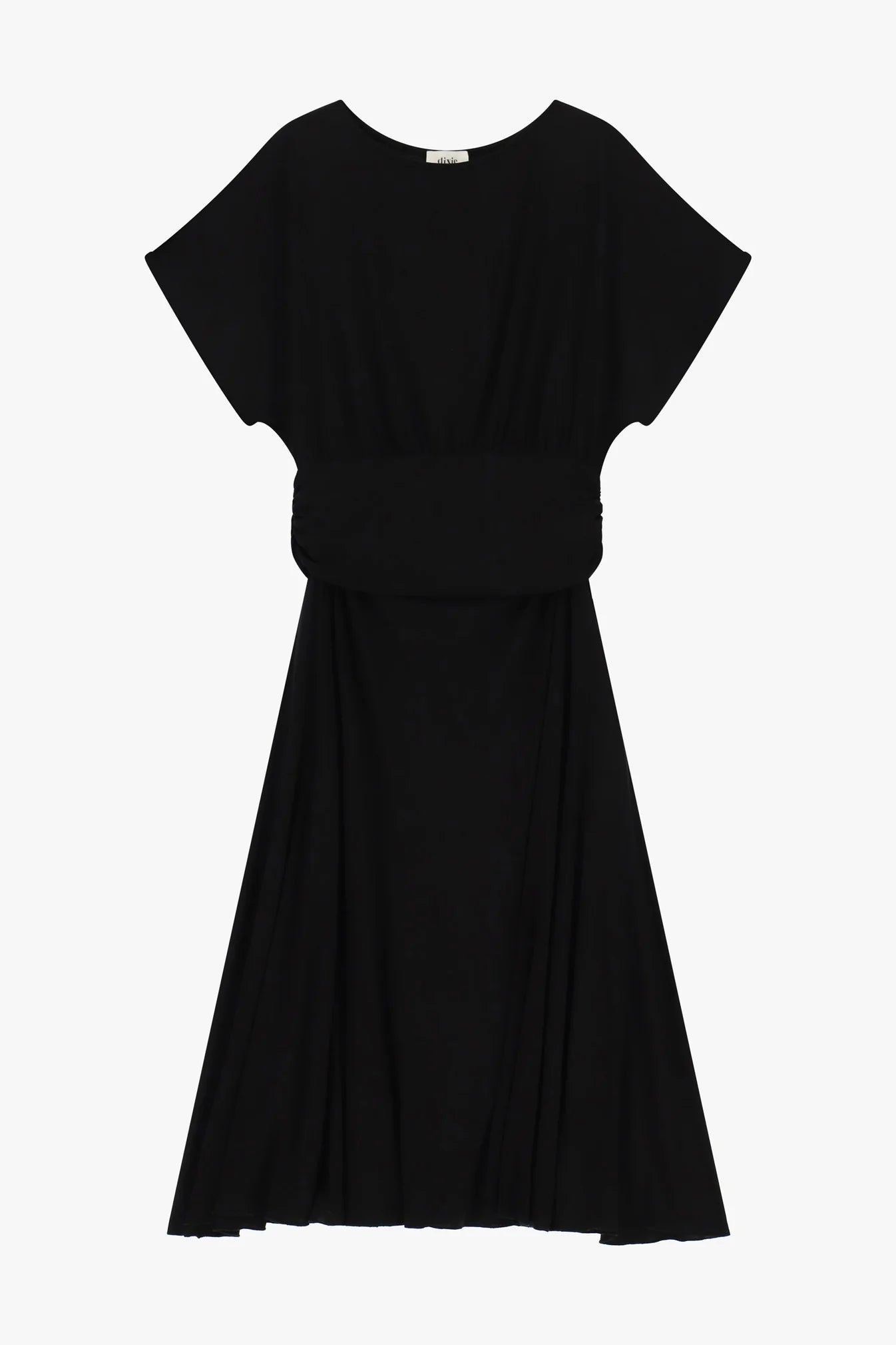 Midi dress with grained belt
