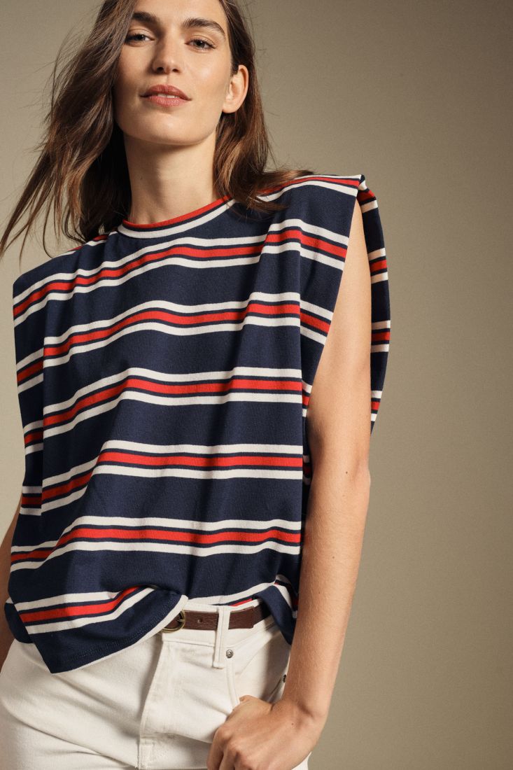Sleeveless striped top
