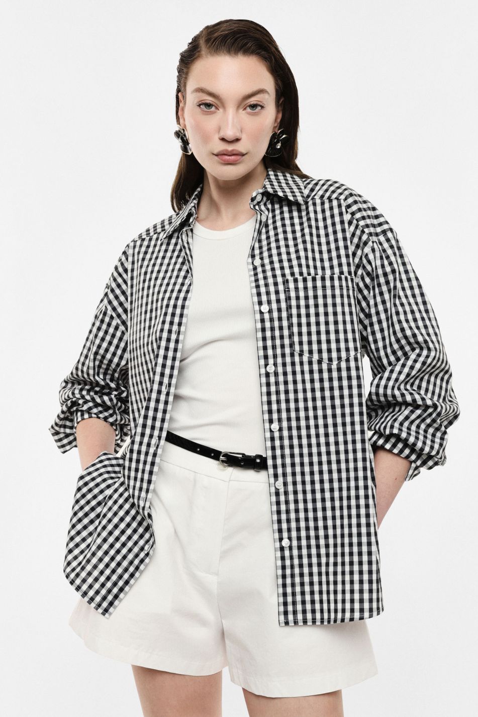 Shirt with check pattern